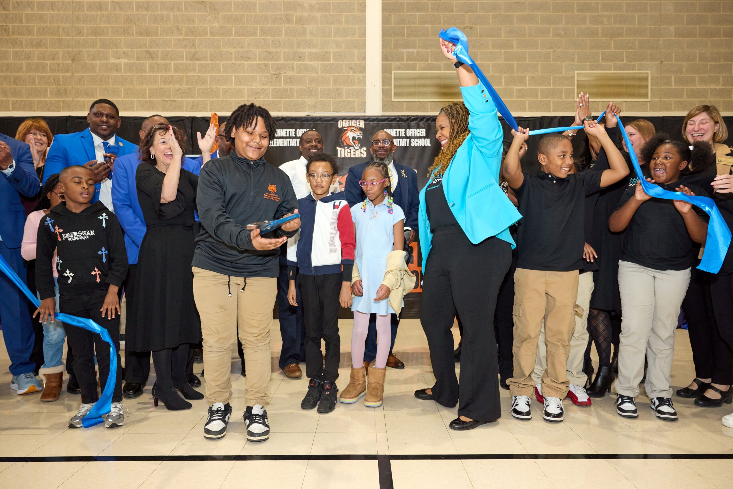 cutting the ribbon